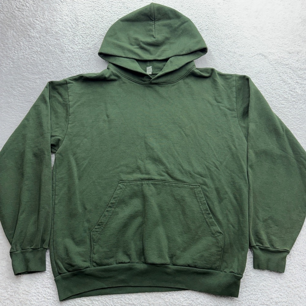 Los Angeles Apparel Mens 14oz Heavy Fleece Hoodie Forest Green HF09 Size L USA